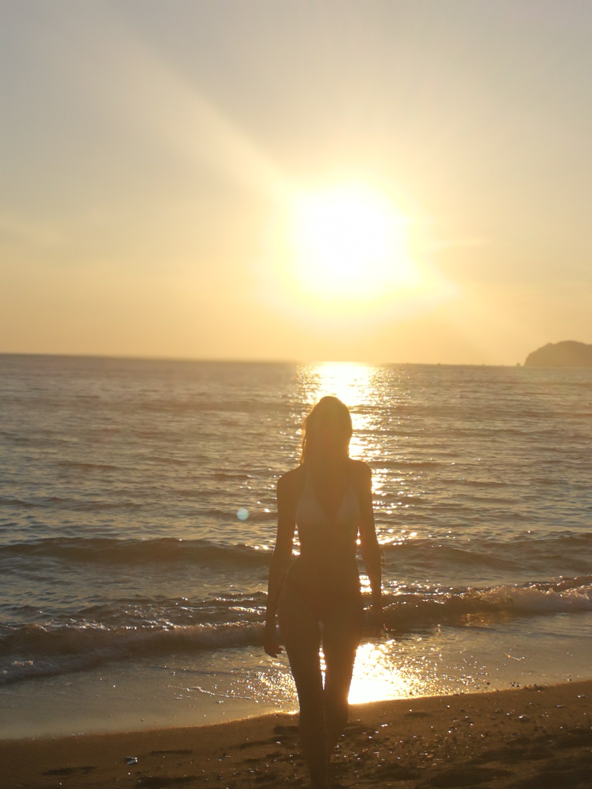 Santorini beach sunset