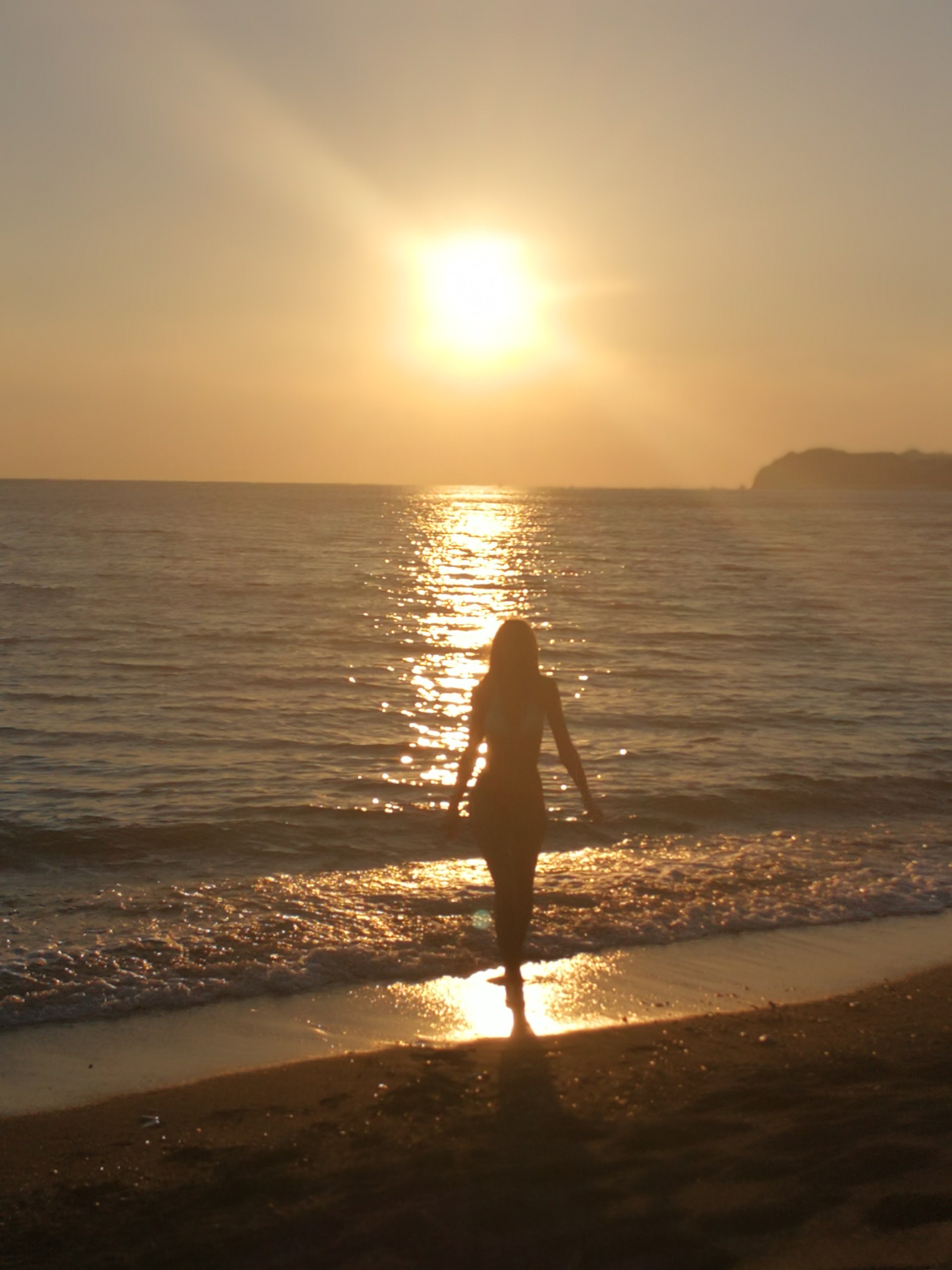 Santorini beach sunset